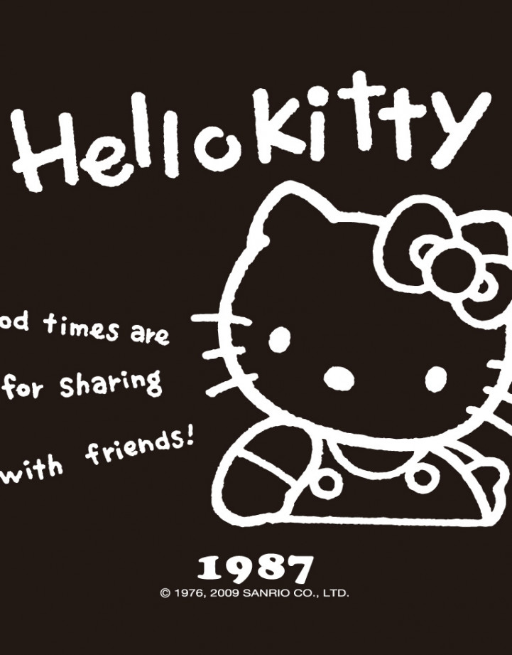 Hello Kitty Wallpaper Black And White - HD Wallpaper 