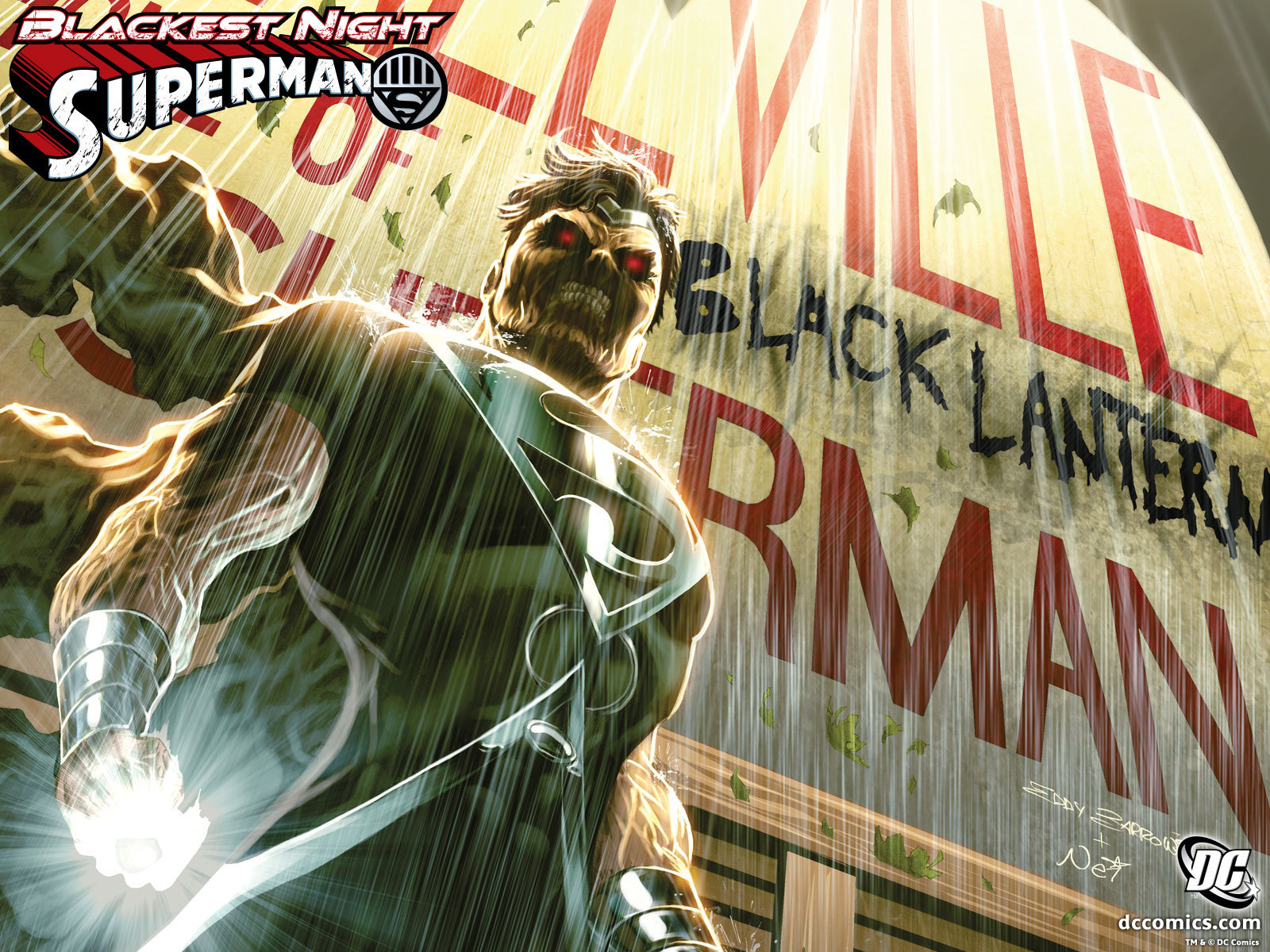 Superman Blackest Night - Dcuo Black Lantern Superman - HD Wallpaper 