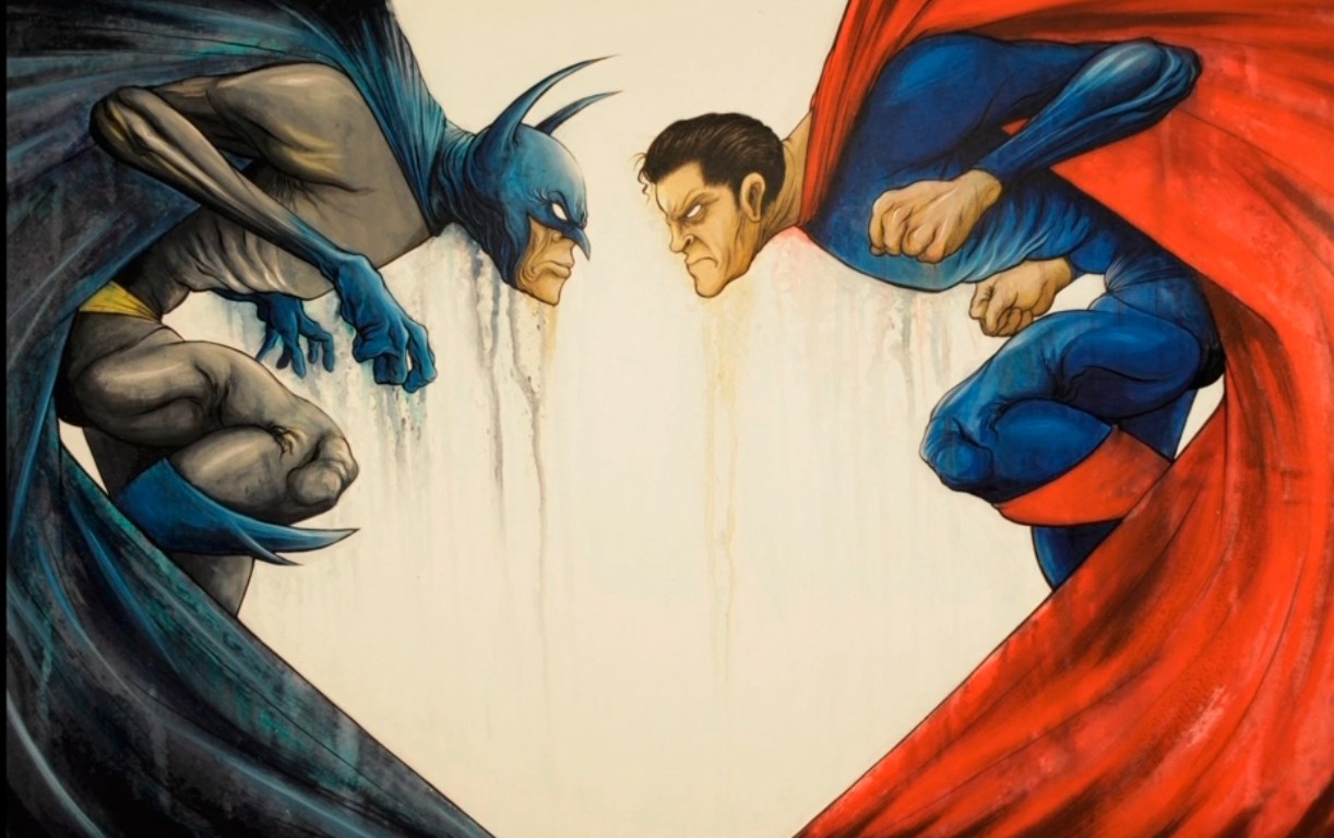 Superman Vs Batman Paint - HD Wallpaper 