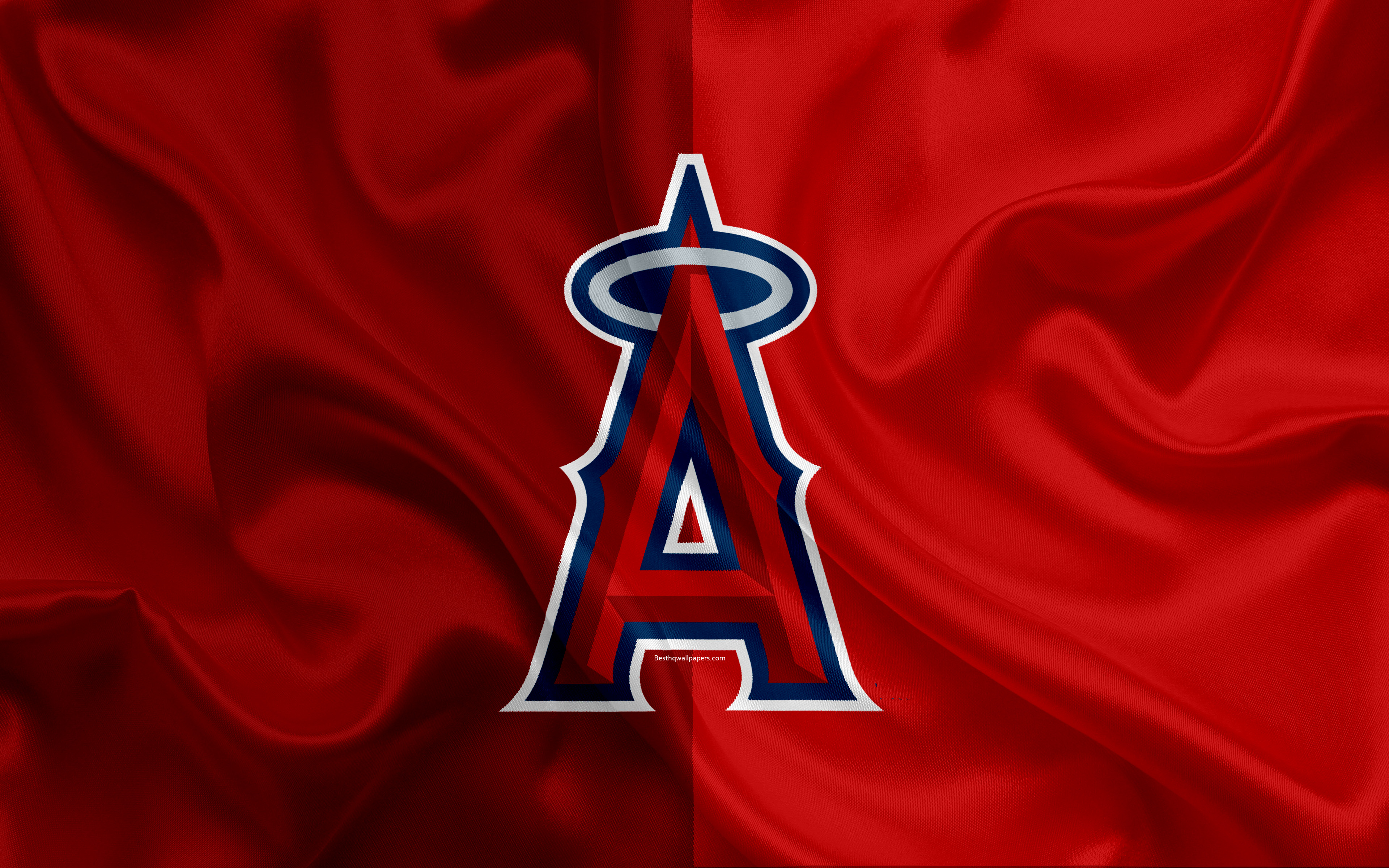 Los Angeles Angels, 4k, Logo, Silk Texture, American - Los Angeles Angels - HD Wallpaper 