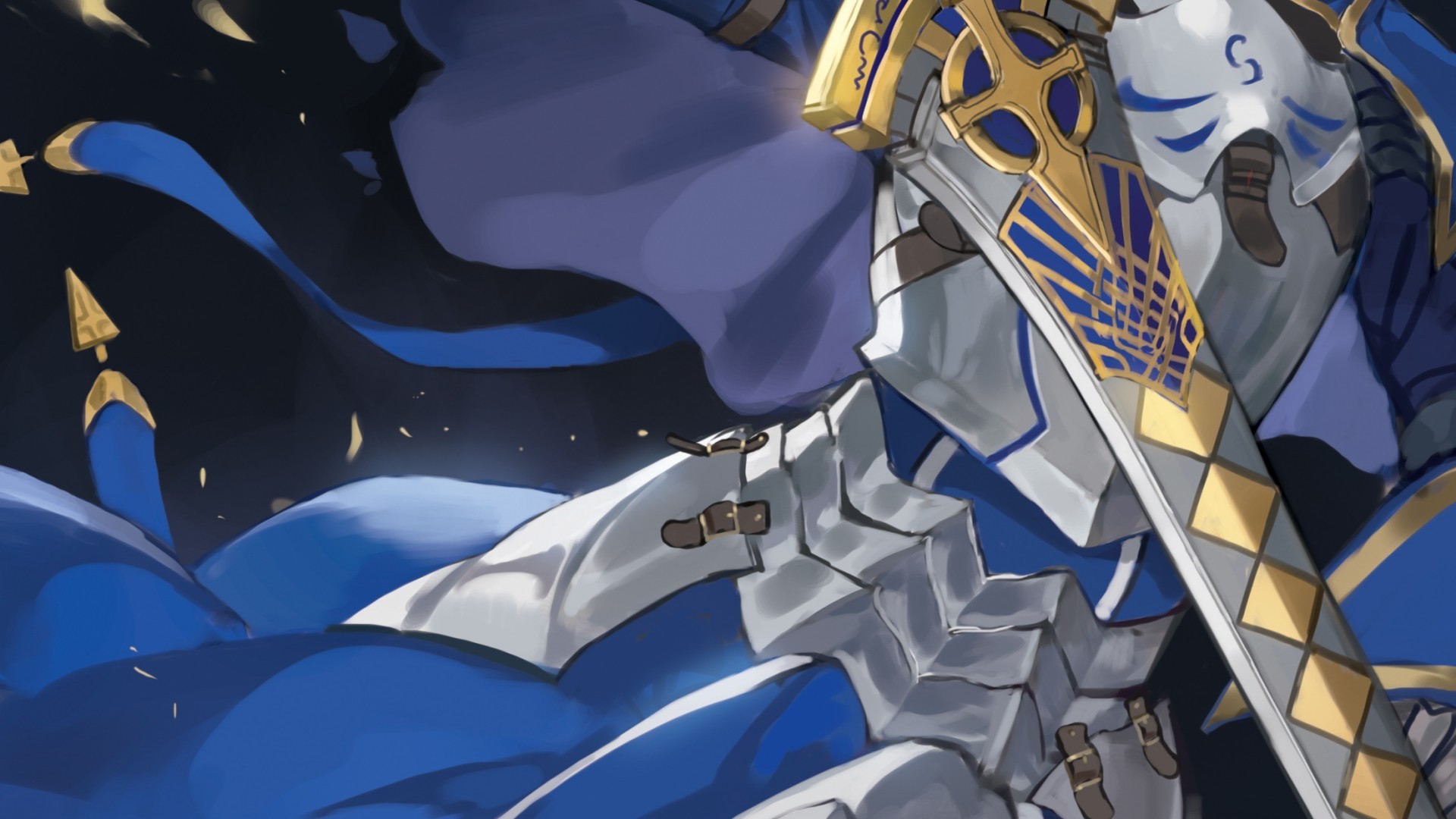 Saber, Fate Prototype, Blond, Sword, Armor, Cape - Fate Prototype Saber Artwork - HD Wallpaper 