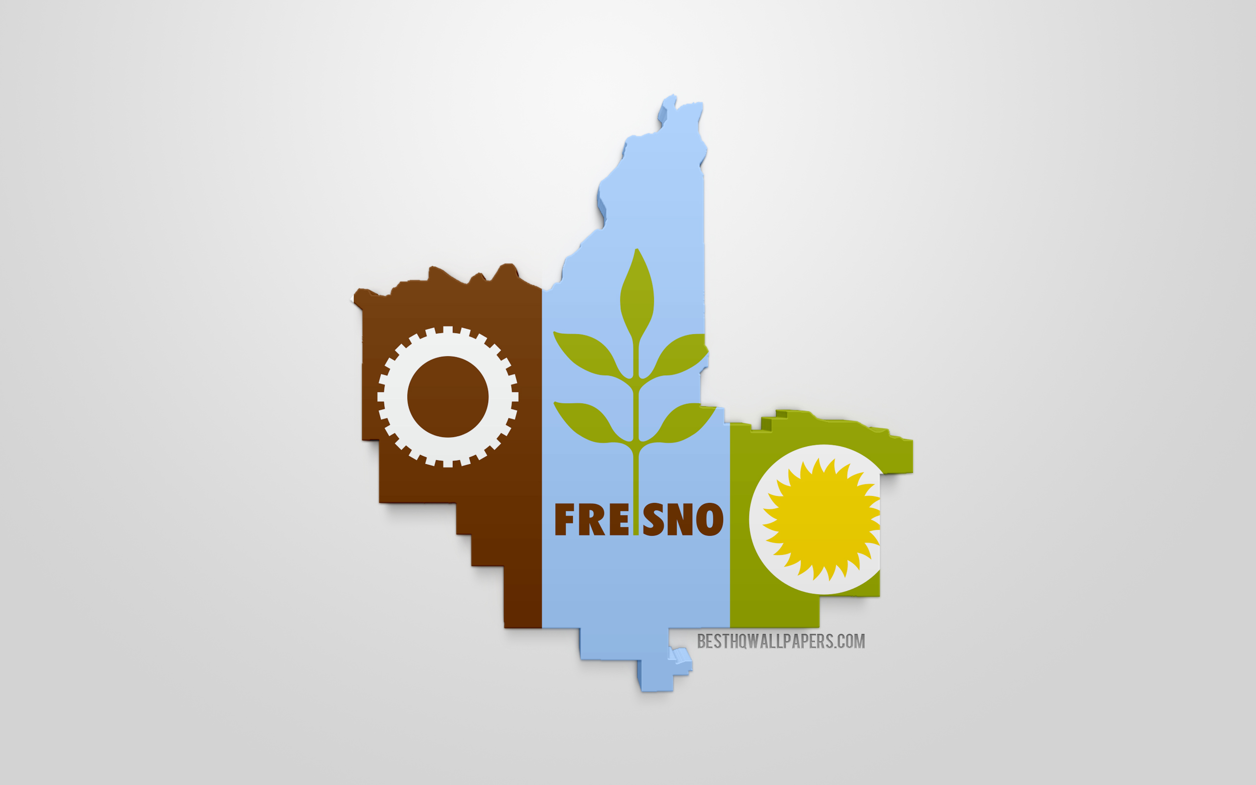 Fresno Map Silhouette, 3d Flag Of Fresno, American - Graphic Design - HD Wallpaper 