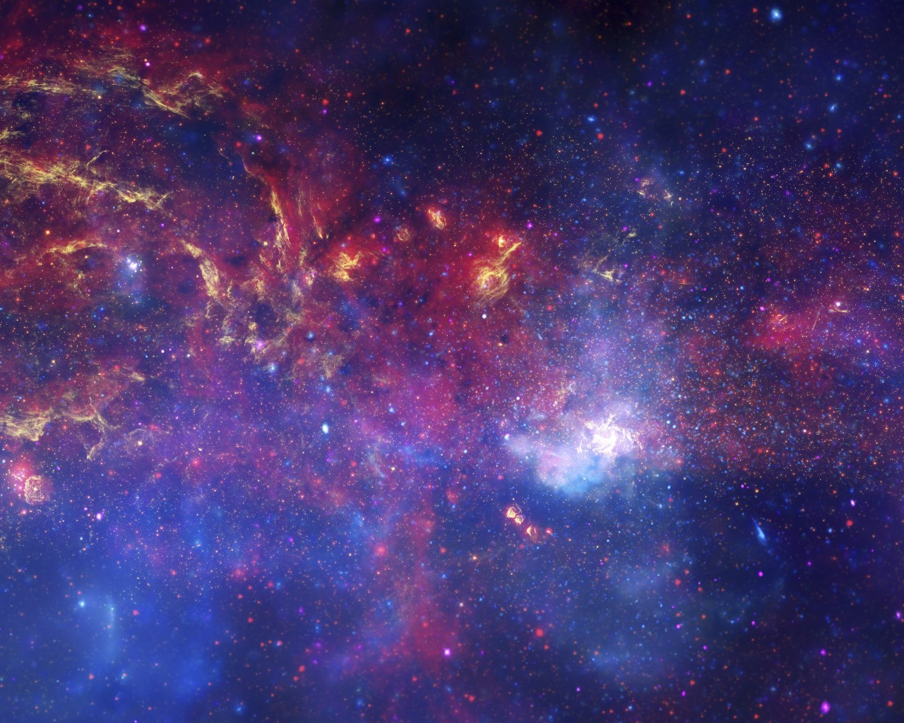 Galaxy, Red, Nebula, Stars, Transform - Red And Blue Galaxy - HD Wallpaper 