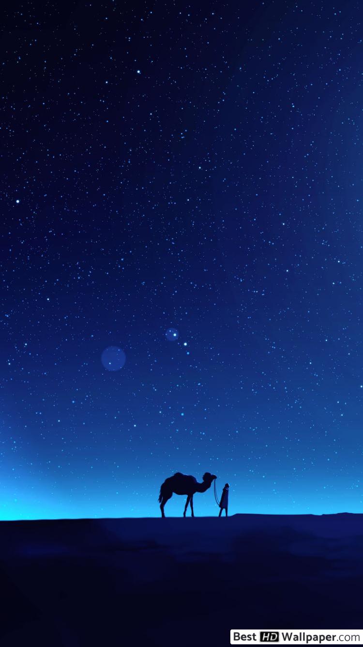 Iphone Wallpaper Desert Night - HD Wallpaper 