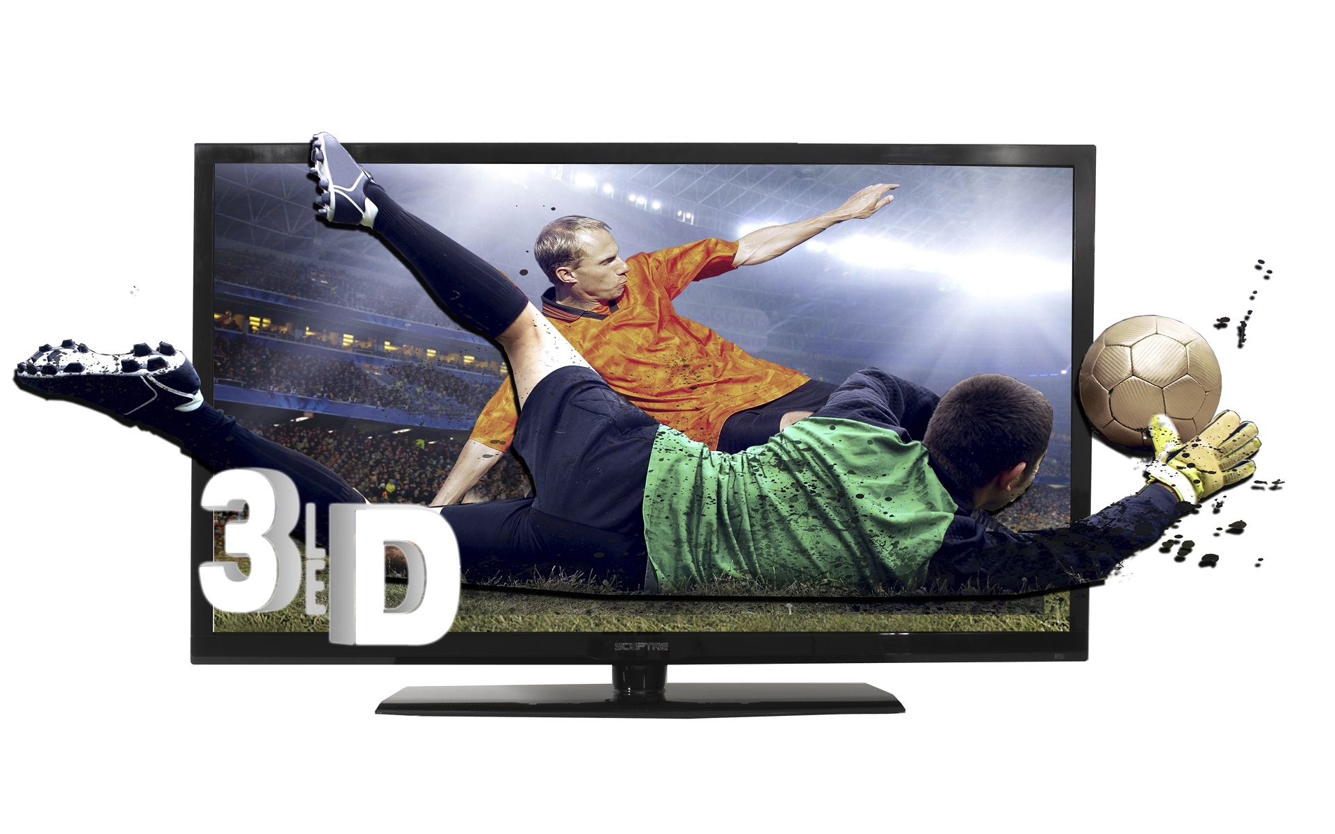 3d Television Football Game Wallpapers And Backgrounds - 3d Lcd Tv 32 - HD Wallpaper 