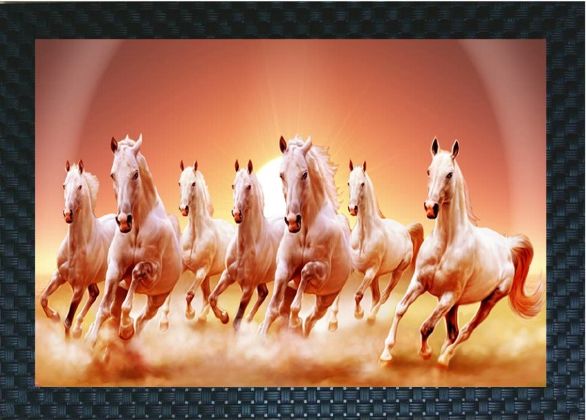 Adorncraft Vastu Seven Running Horse Lucky For House - 7 Horse Running  Poster - 832x596 Wallpaper 