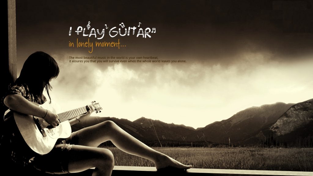 Hd Alone Wallpaper With Guitar 2 - HD Wallpaper 