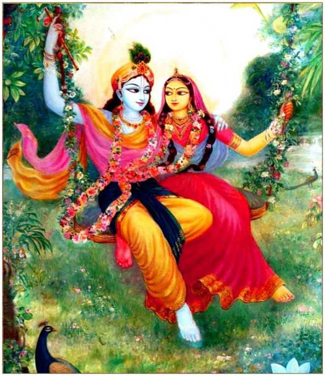 Painting Whatsapp Dp Wallpaper Shri Love Radha Krishna - Iskcon Paintings  Of Lord Krishna - 661x763 Wallpaper 
