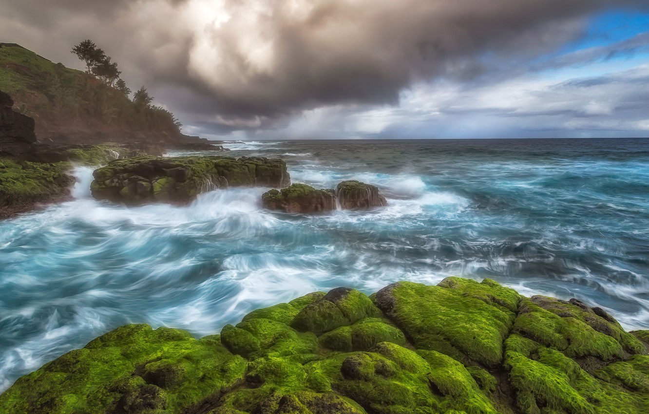 Wallpaper Stones The Ocean Coast Hawaii Pacific Ocean - Sea - HD Wallpaper 