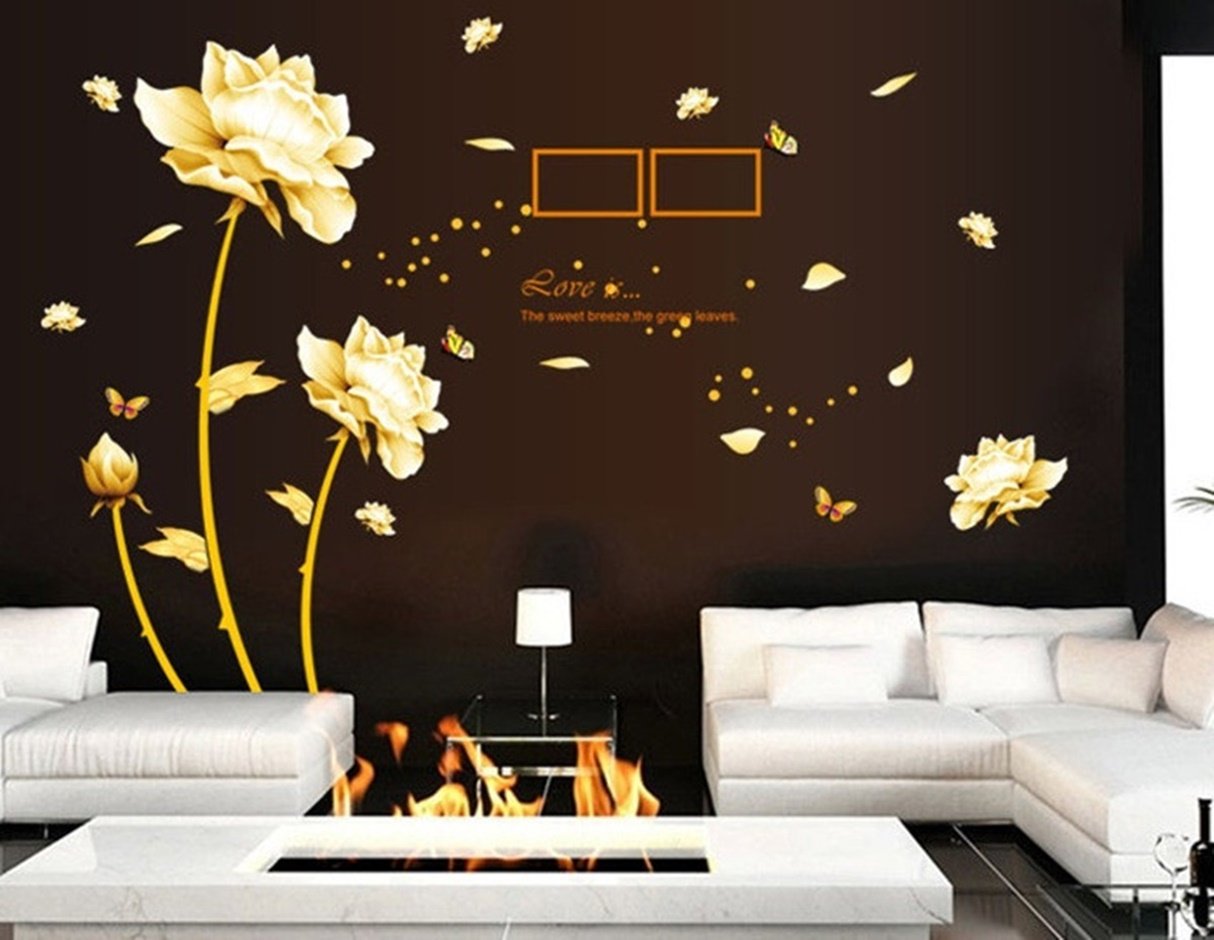 Living Room 3d Wall Stickers - HD Wallpaper 