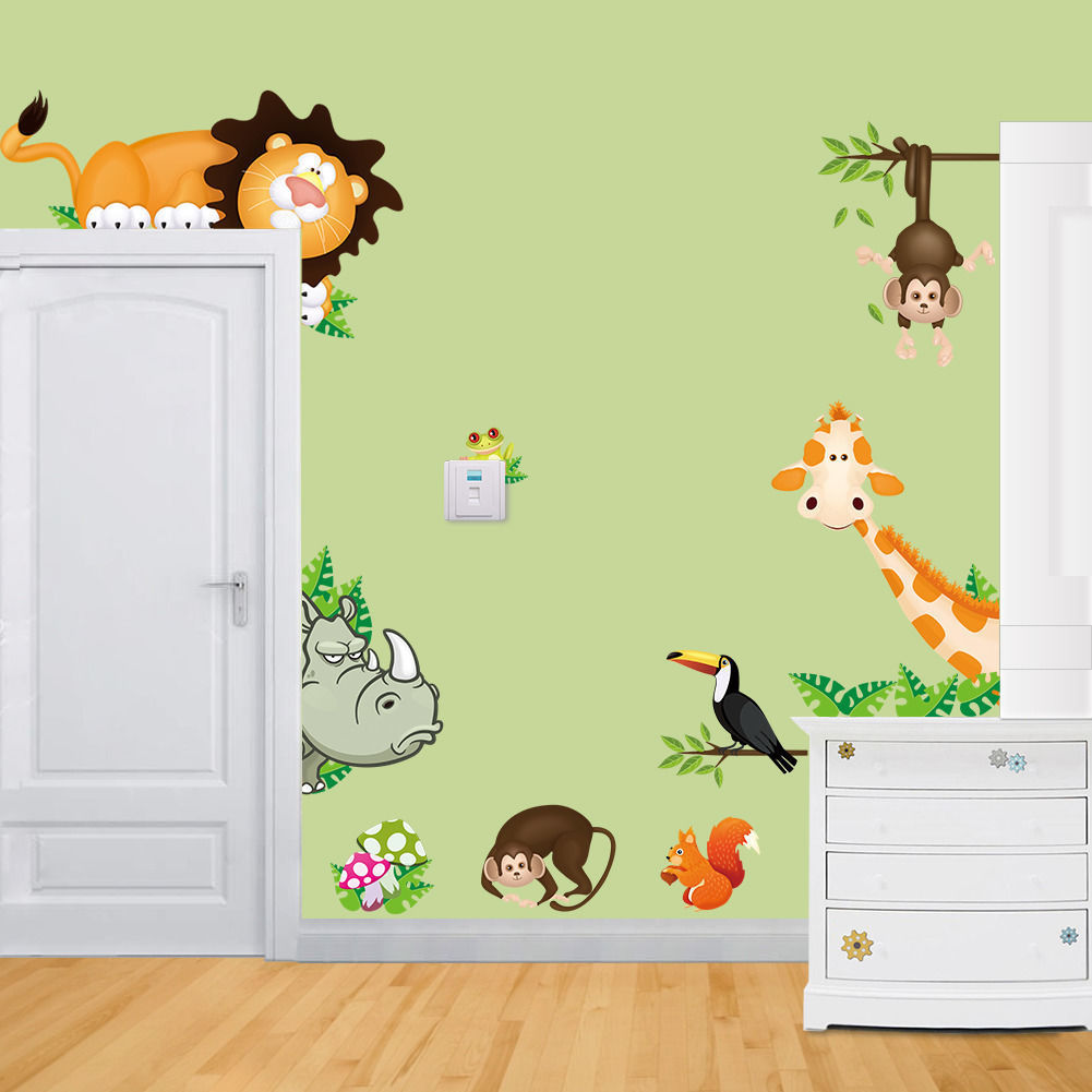 Elephant And Giraffe Themed Room - HD Wallpaper 