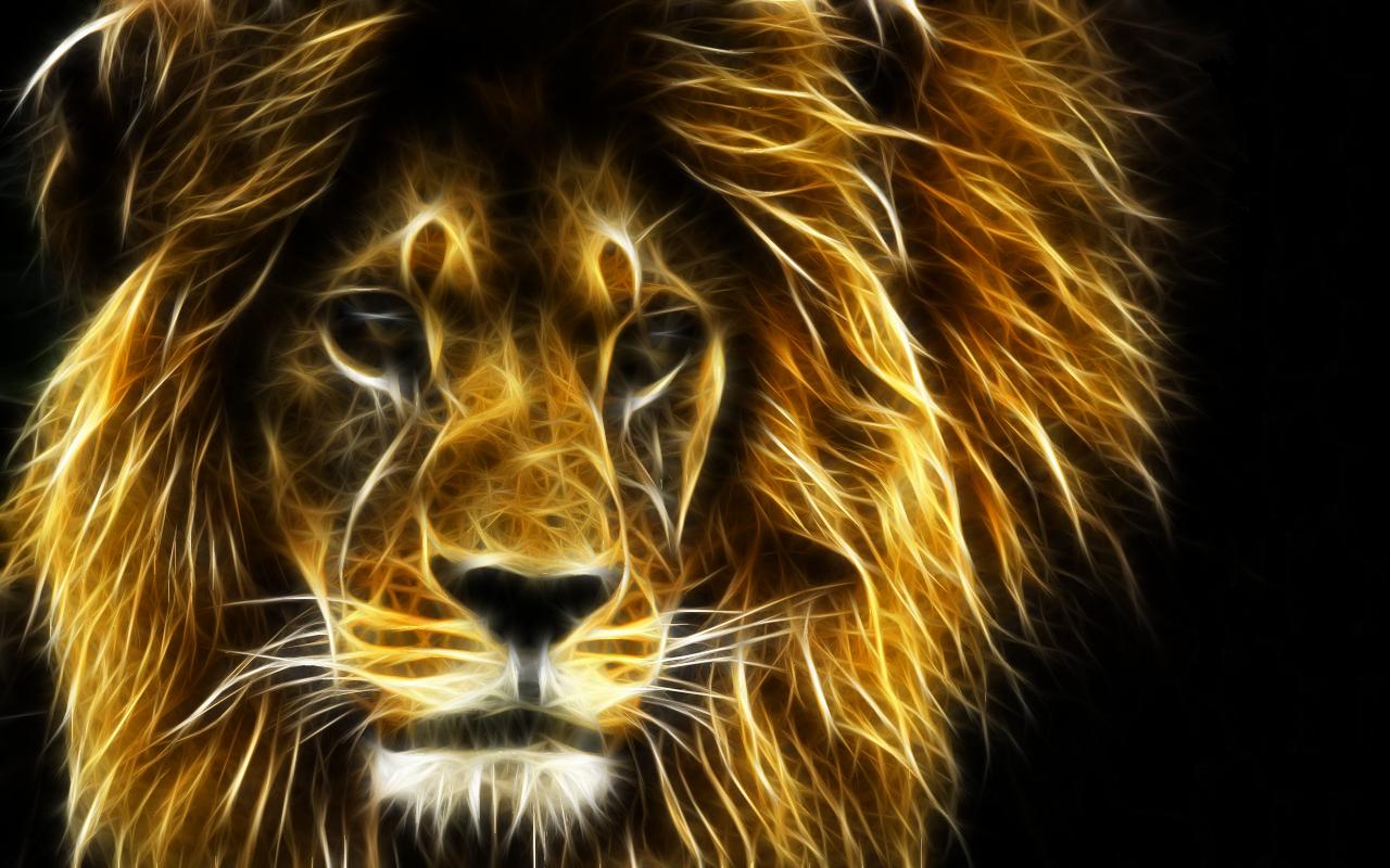 Green And White Lion - HD Wallpaper 