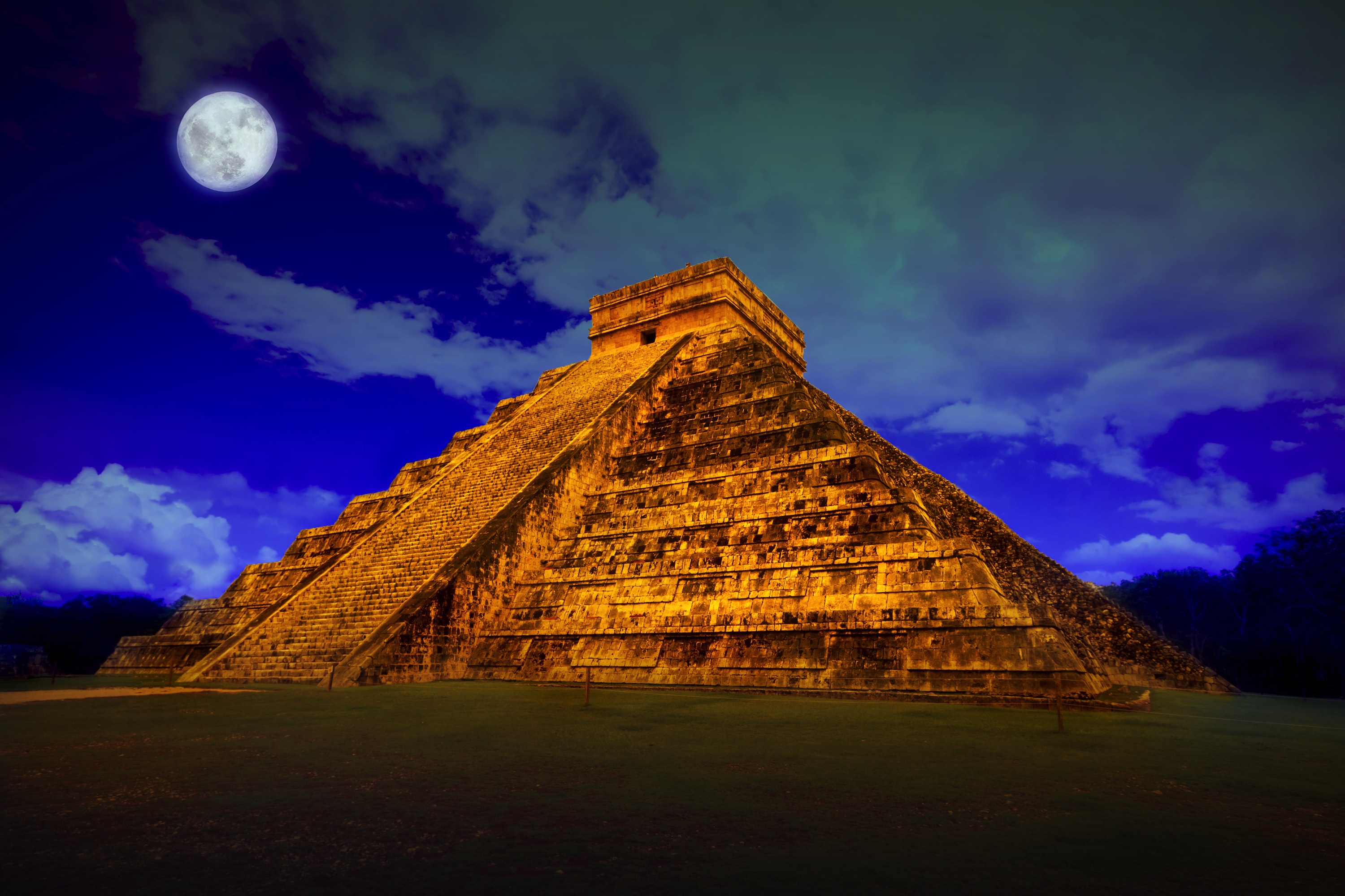 El Castillo Mexico Sunset Wallpaper Hd - Chichen Itza Hd - HD Wallpaper 