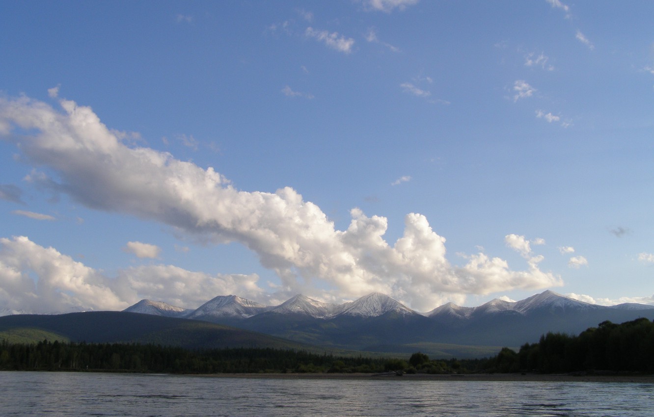 Photo Wallpaper Water, Trees, River, Obloka, Enisey, - Loch - HD Wallpaper 