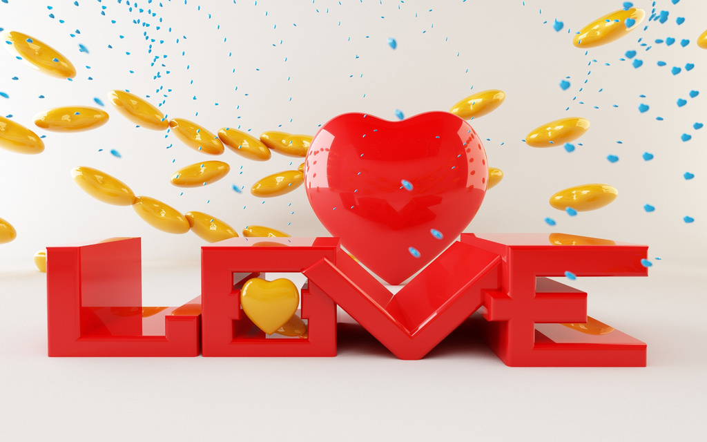 4d Love Wallpaper - Illustration - HD Wallpaper 