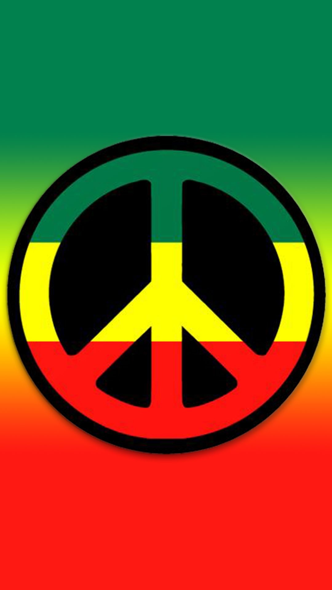 1080x1920, Love And Peace Wallpaper 
 Data Id 176250 - Peace Sign Rasta Colors - HD Wallpaper 