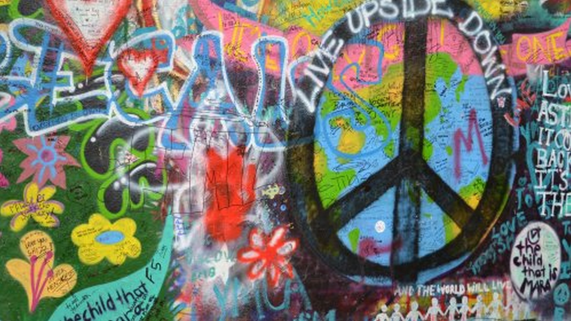 Desktop Wallpaper Graffiti With Image Resolution Pixel - Lennon Wall - HD Wallpaper 