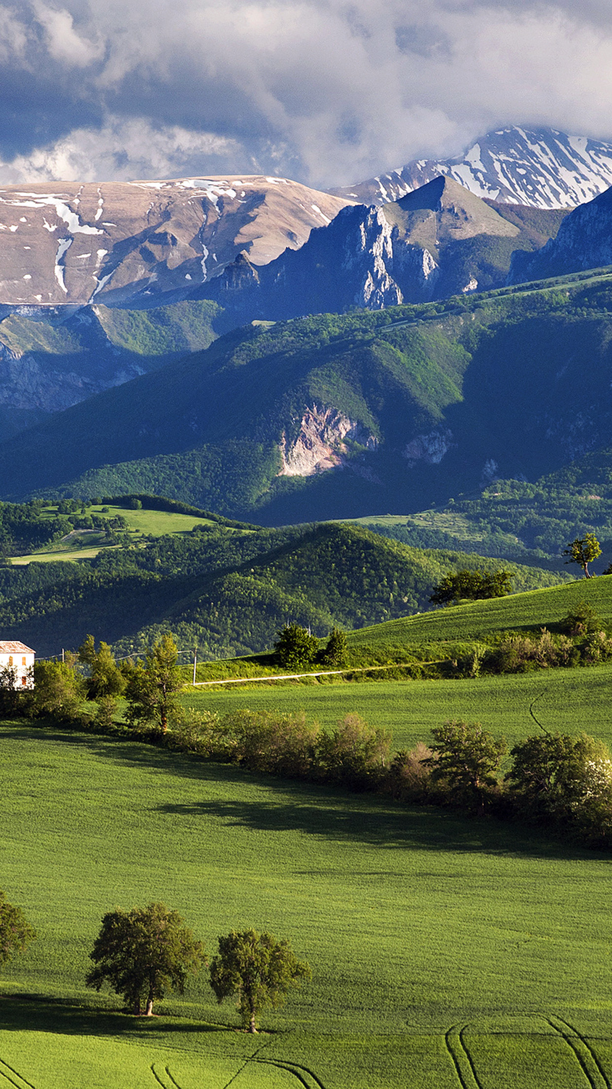 Green Hills And Mountain - HD Wallpaper 