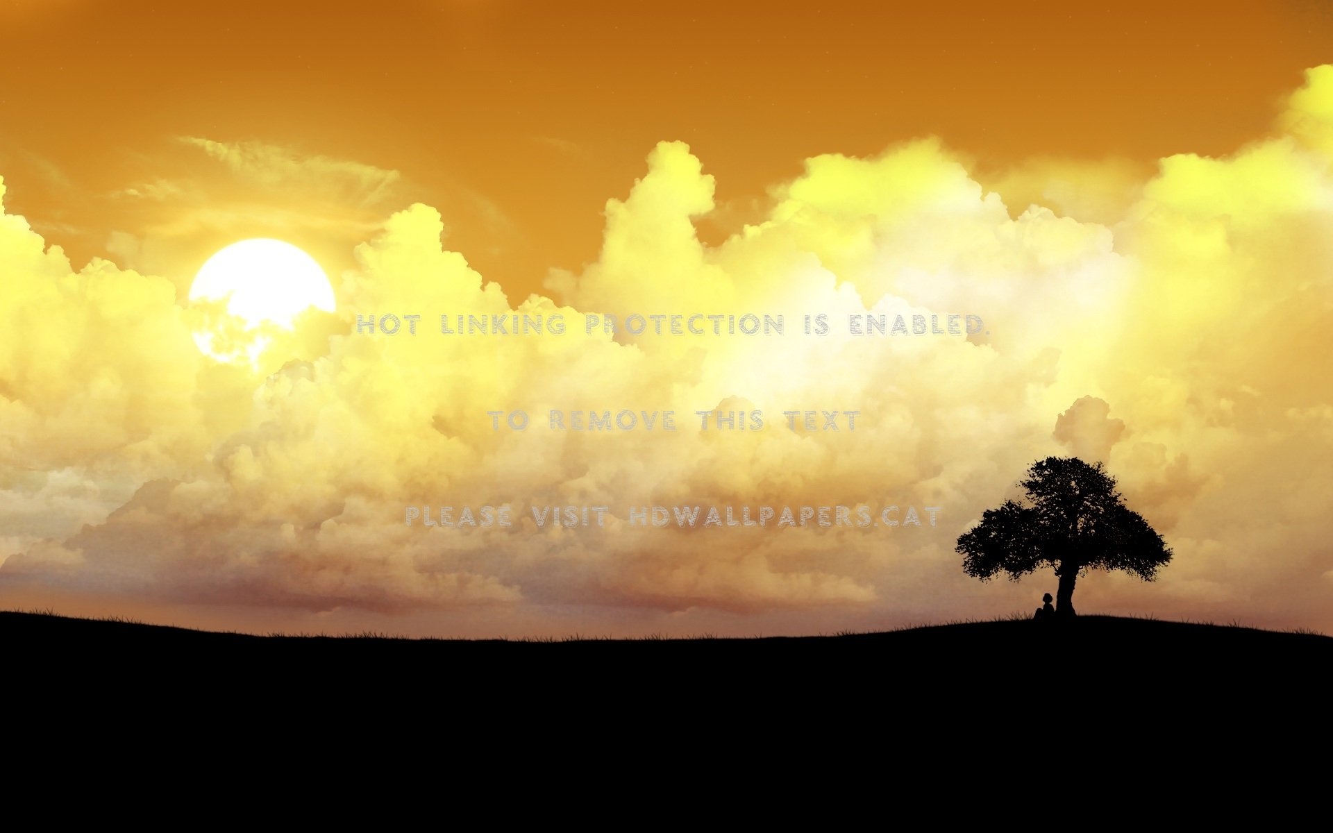 Peace Of Mind Landscape Fantasy Digital Art - Alone Under A Tree - HD Wallpaper 