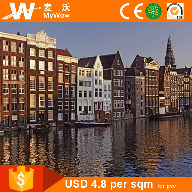 [bh3019] Diy Modern City Fireplace Seamless Silk Fabric - Amsterdam - HD Wallpaper 