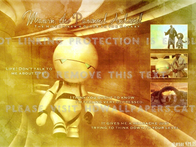 Marvin Humor Hitchhikers Guide To The Galaxy - Painting - HD Wallpaper 