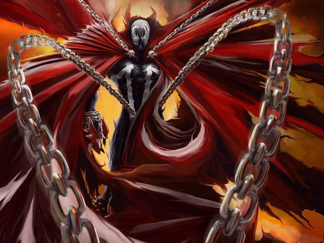 Posterhouzz Comics Spawn Hd Wallpaper Background Fine - Spawn Art Chains - HD Wallpaper 