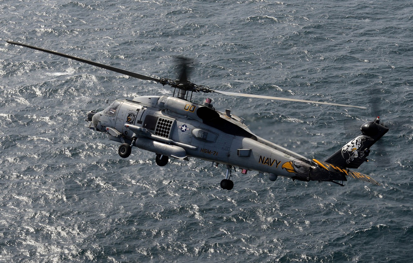 Photo Wallpaper Sea, Helicopter, Multipurpose, Uh-60, - Helicopter Rotor - HD Wallpaper 