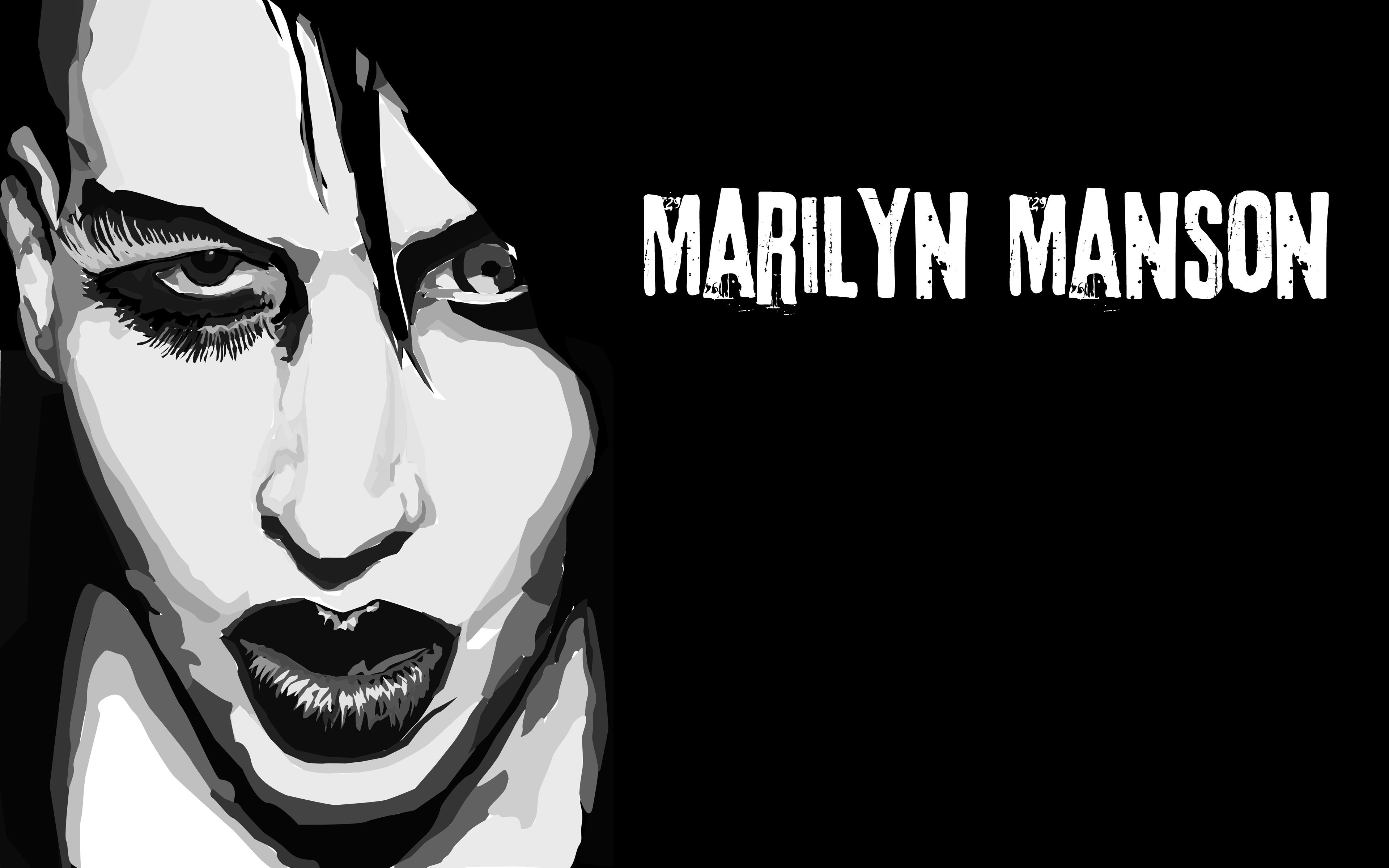 Marilyn Manson, 4k, Art, Rock, American Rock Band - Marilyn Manson Fondo - HD Wallpaper 