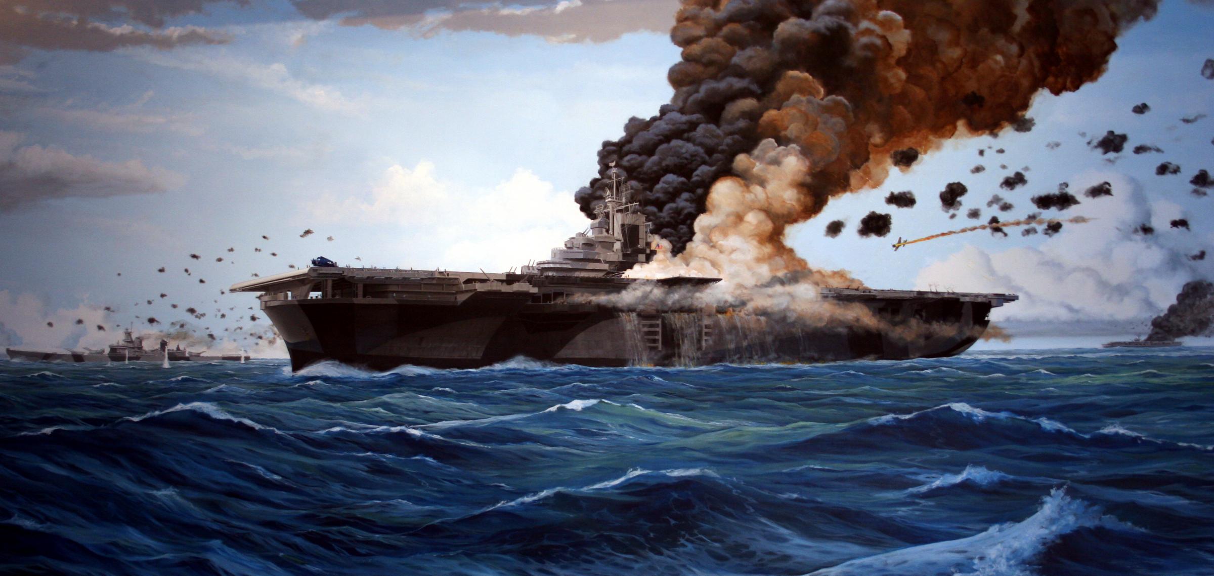 Uss Intrepid Painting - HD Wallpaper 