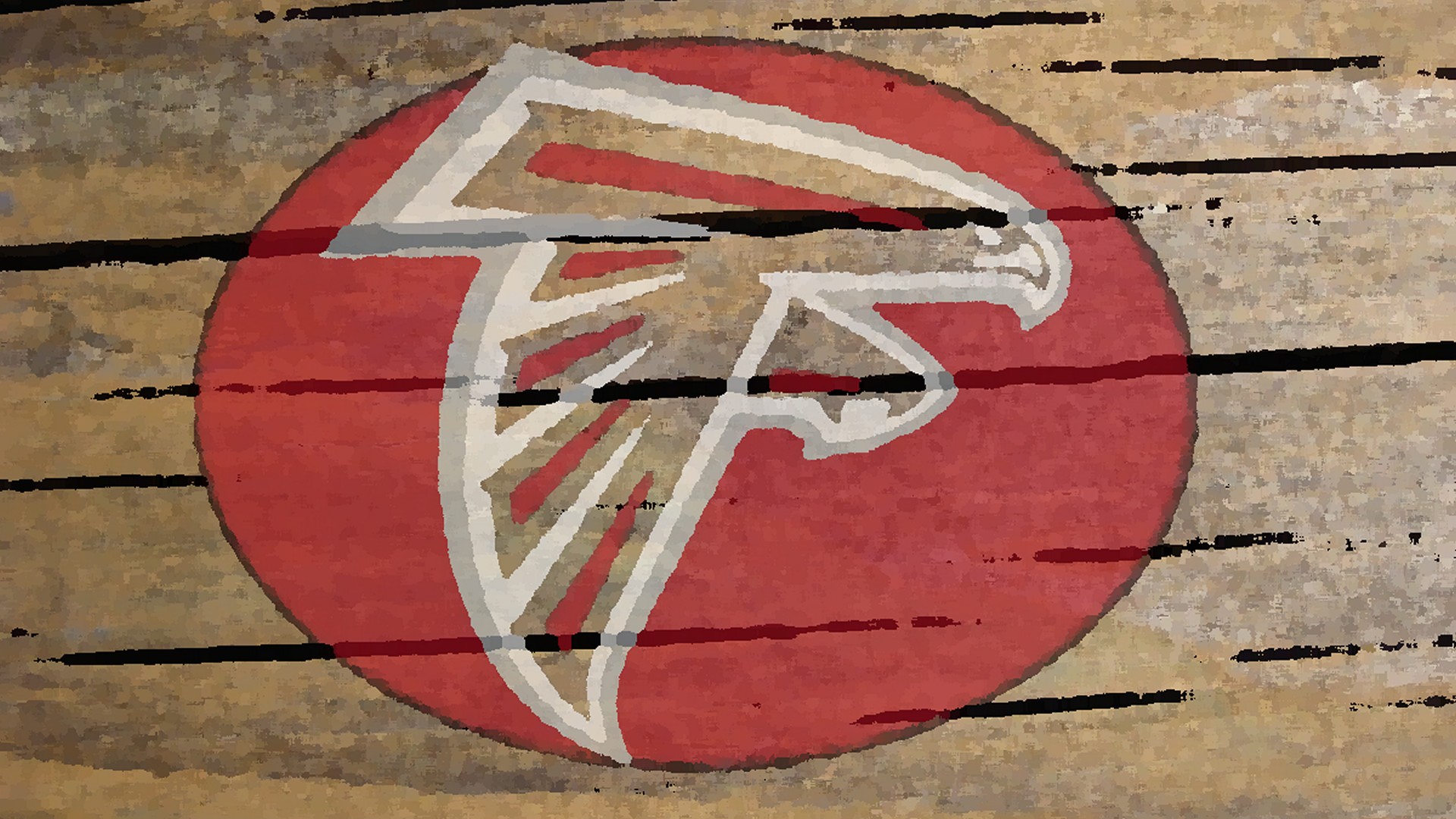 Atlanta Falcons Logo Painted On Wood - Atlanta Falcons - HD Wallpaper 