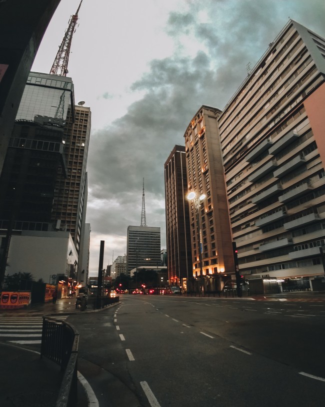 Street, Urban, Downtown, Dusk, Road - Tower Block - HD Wallpaper 