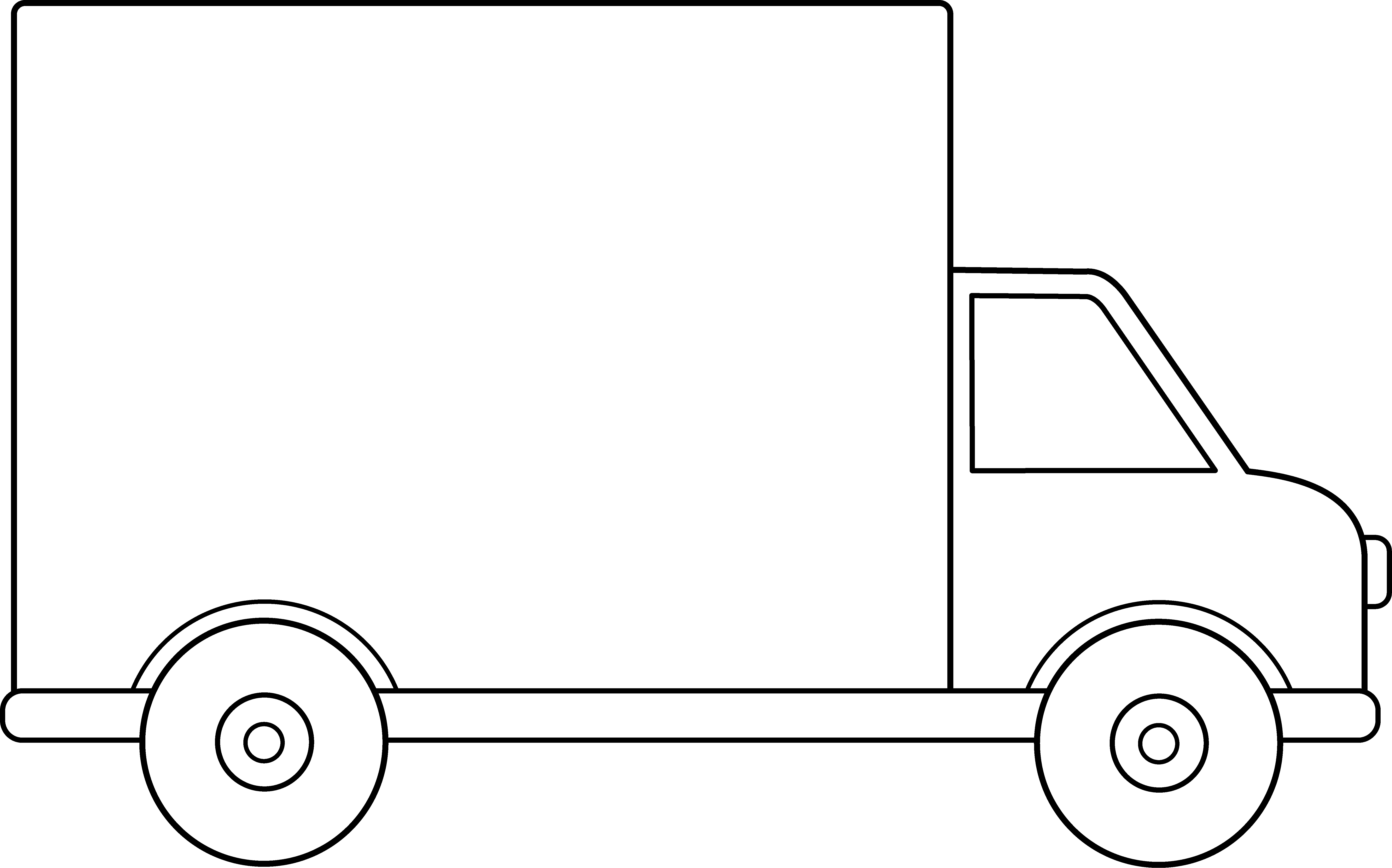 Delivery Truck Line Art - Moving Truck Clipart Black And White - HD Wallpaper 