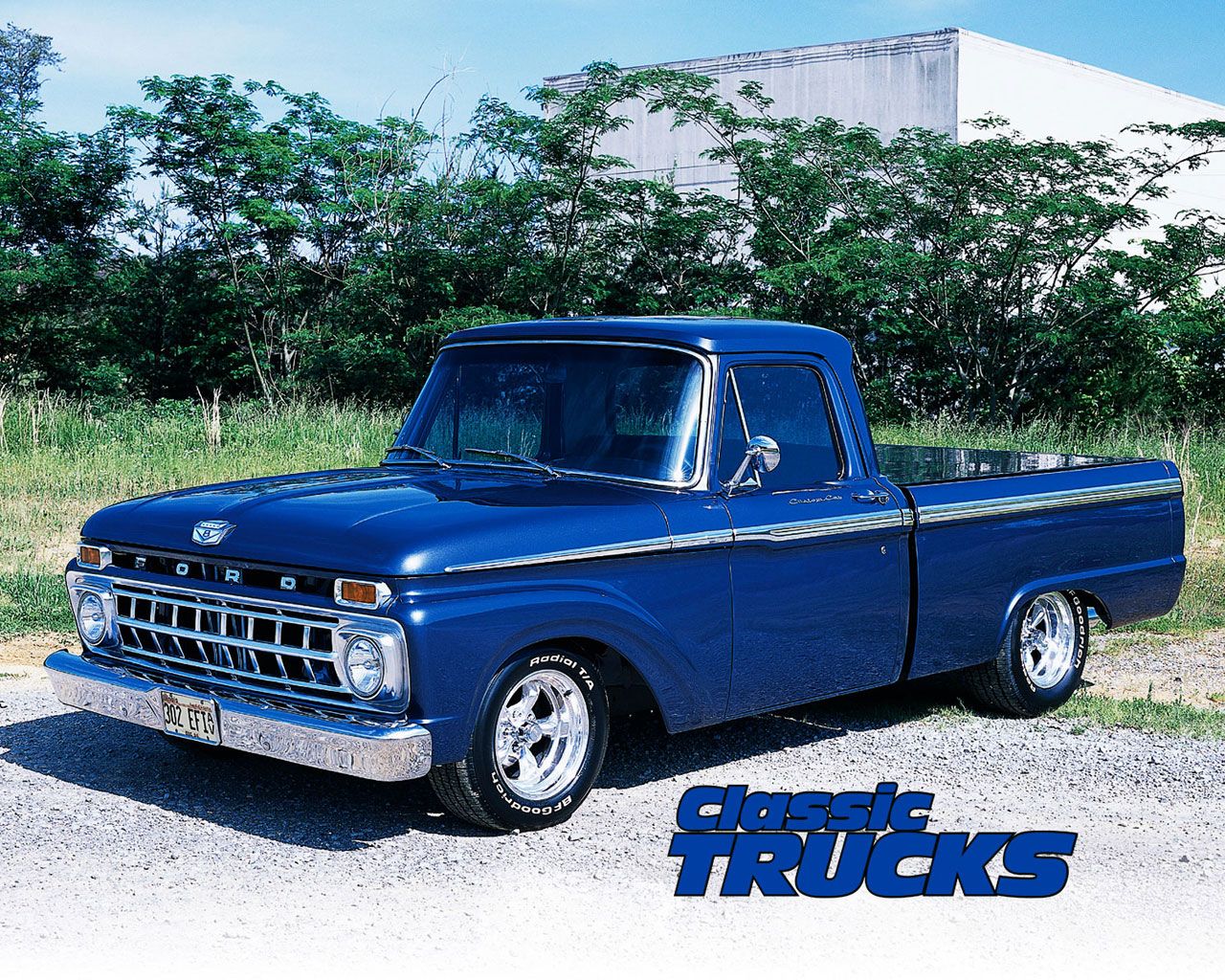 Free Desktop Wallpapers 025 Z%2bclassic Truck Desktop - 1965 F100 Blue - HD Wallpaper 