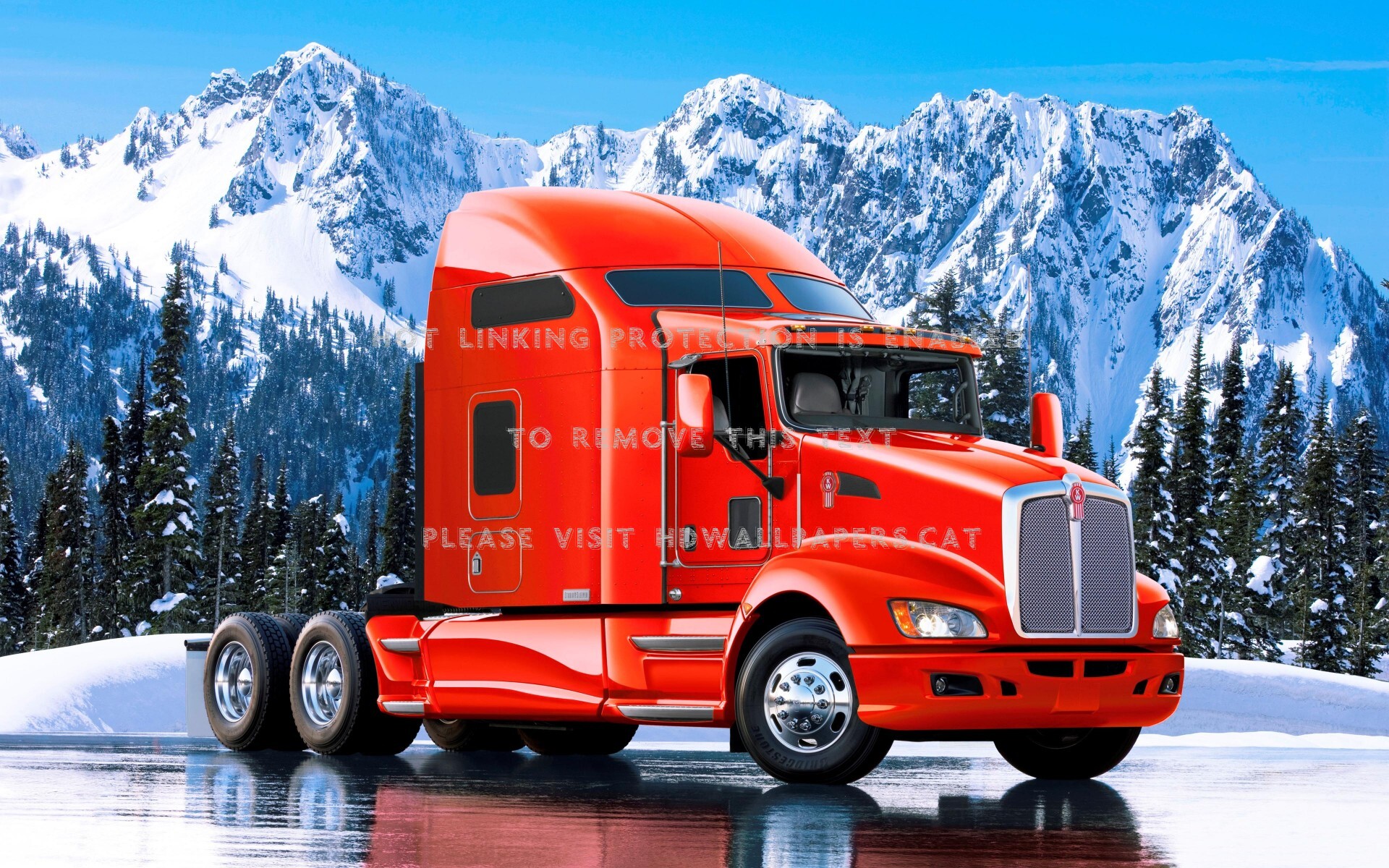 Reflection Diesel Truck 18wheeler Kenworth - Kenworth Wallpapers Hd - HD Wallpaper 