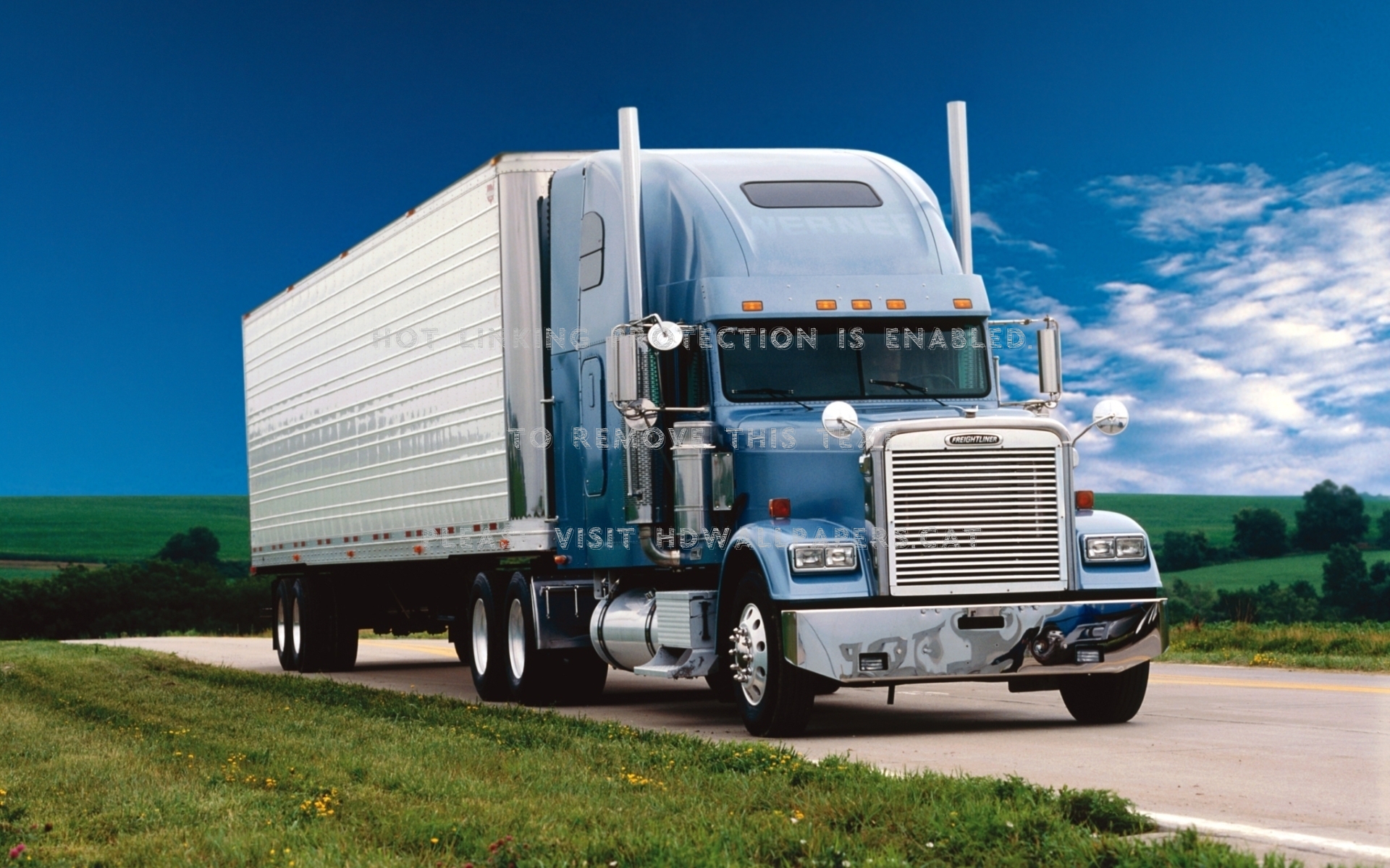 Freightliner Diesel Truck 18wheeler Cars - Freightliner Truck And Trailer - HD Wallpaper 