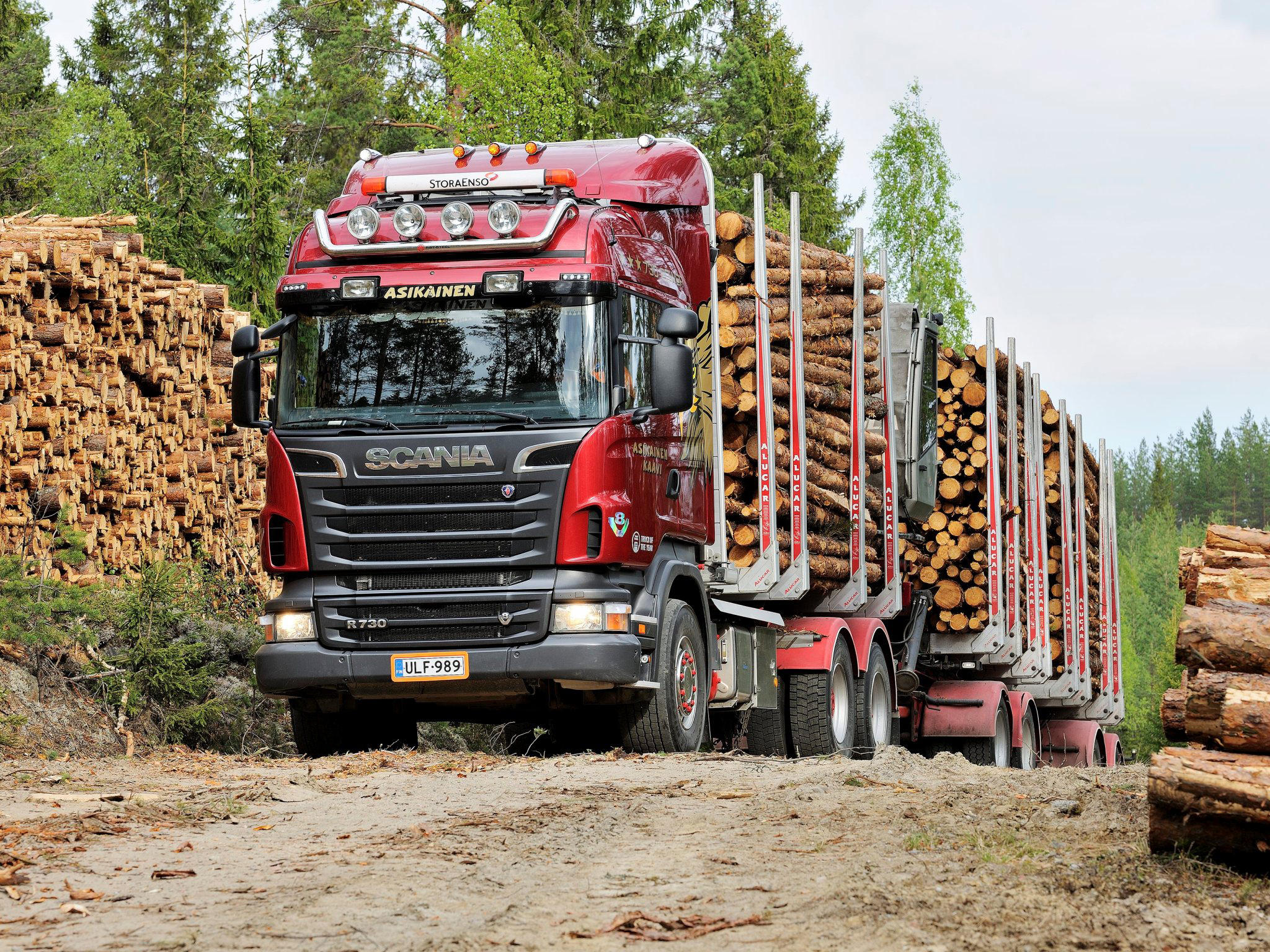 Red Car Scania Truck R730 Wallpaper Laptop Wallpaper - Scania R730 Timber Truck - HD Wallpaper 
