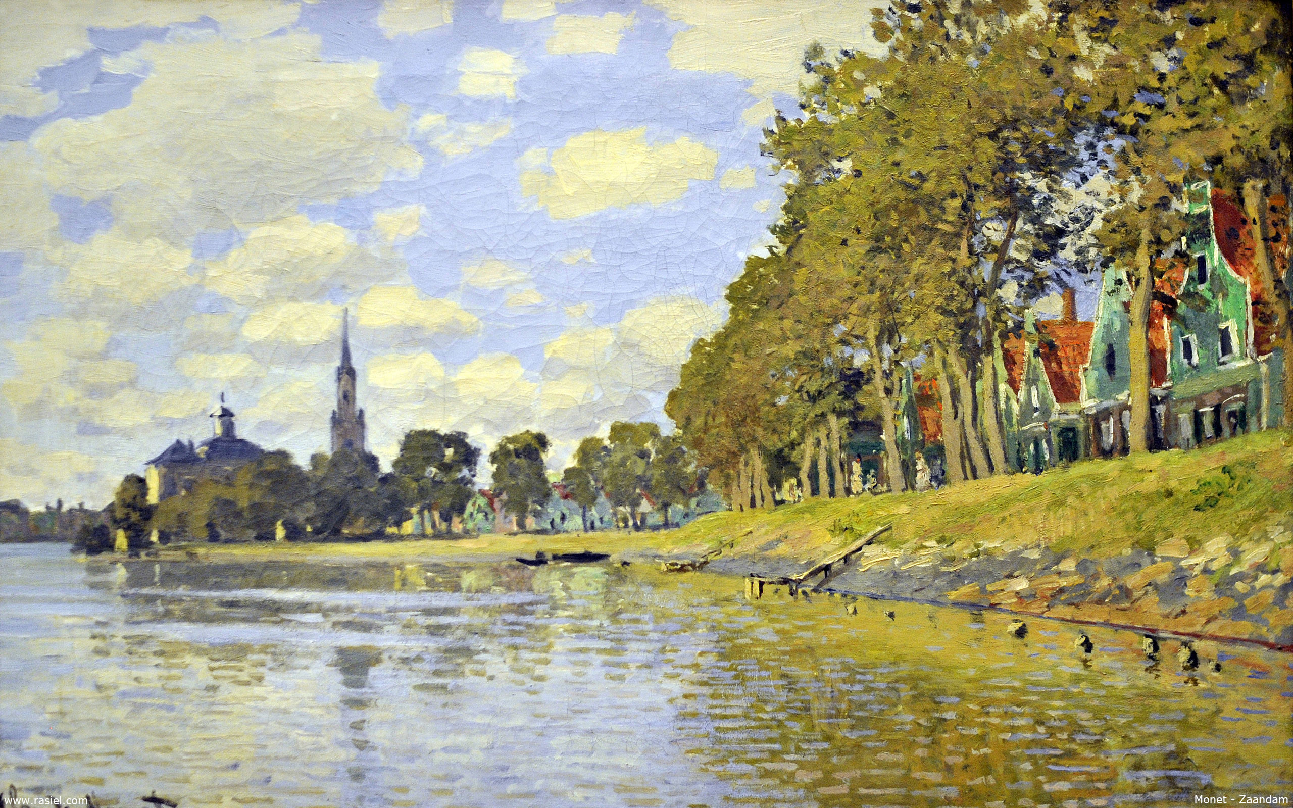 2560x1600, Art Wallpapers - Monets Painting Of Zaandam - HD Wallpaper 