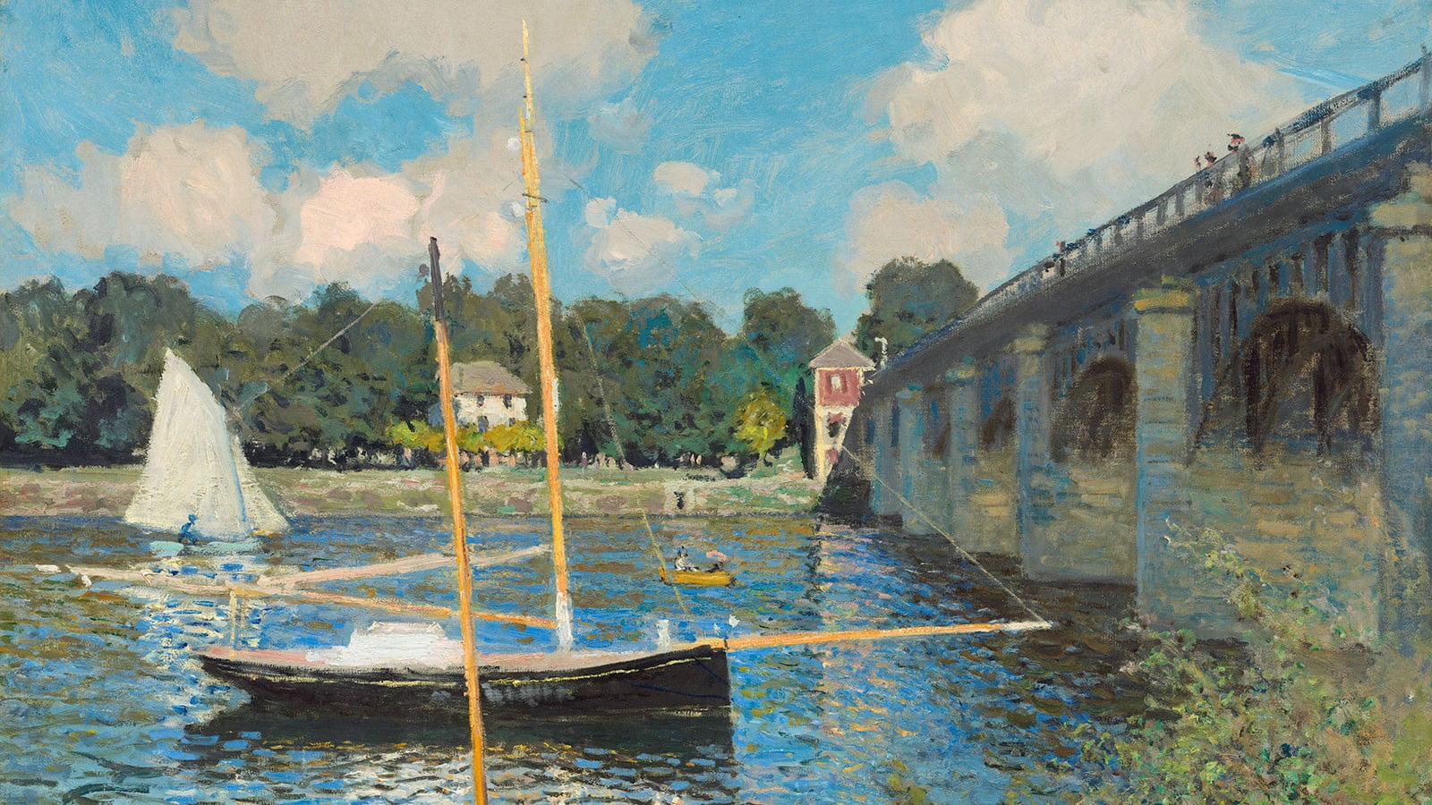Claude Monet Le Pont Dargenteuil - HD Wallpaper 
