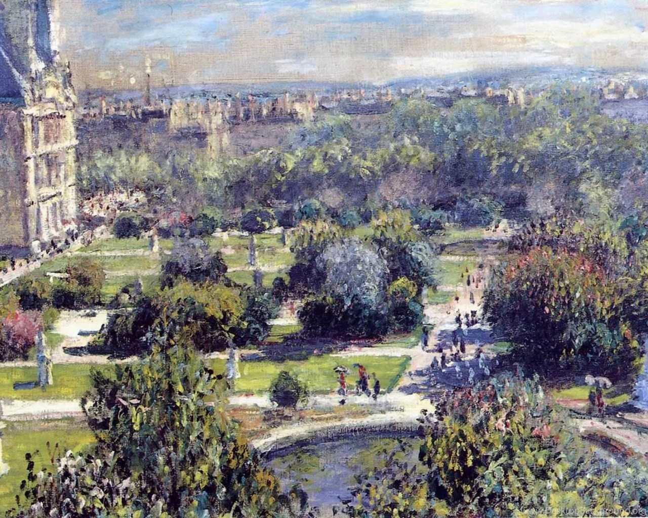 Monet Iphone Wallpaper - View Of The Tuileries Gardens Monet - HD Wallpaper 