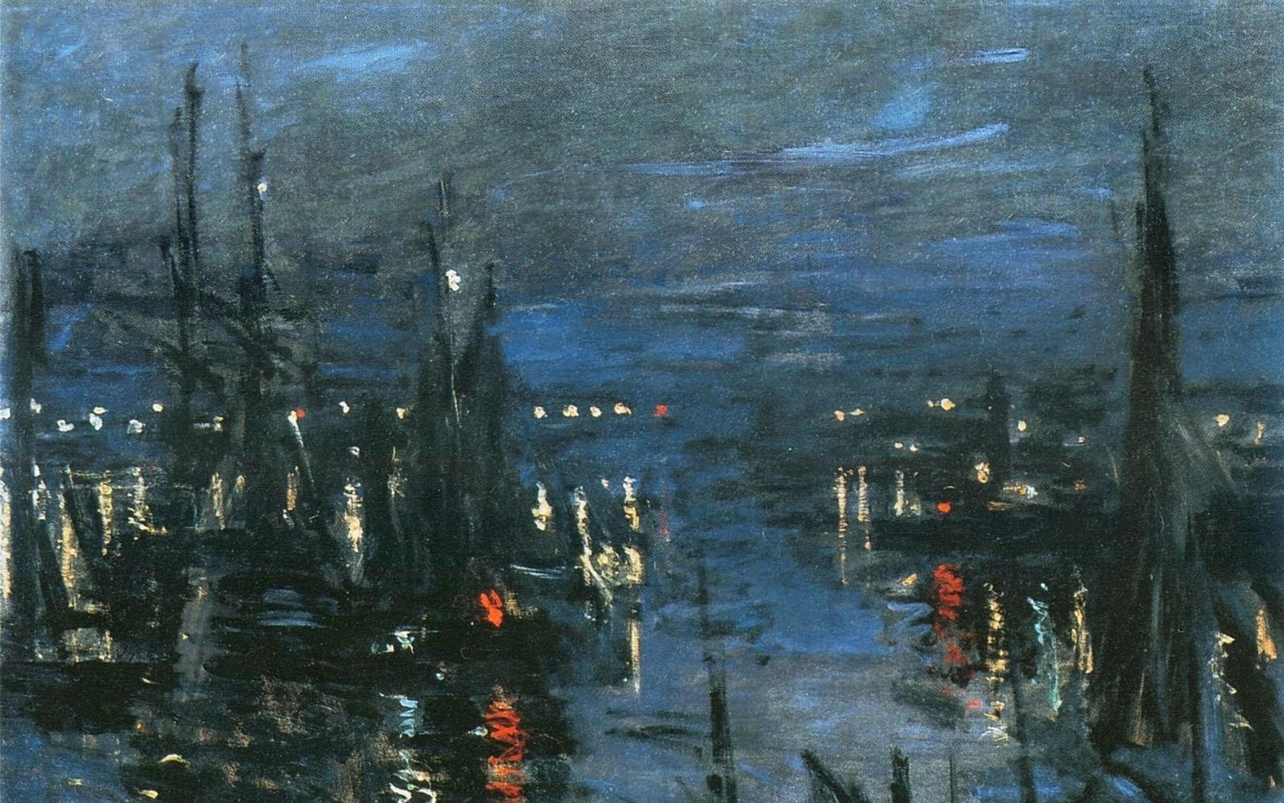 Monet Iphone Wallpaper - Port Of Le Havre Night Effect - HD Wallpaper 