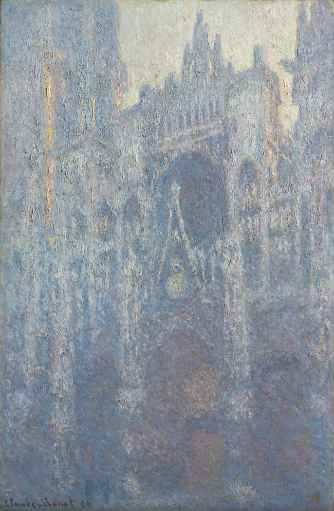 The Portal Of Rouen Cathedral In Morning Light - Claude Monet Rouen Cathedral Morning Light - HD Wallpaper 