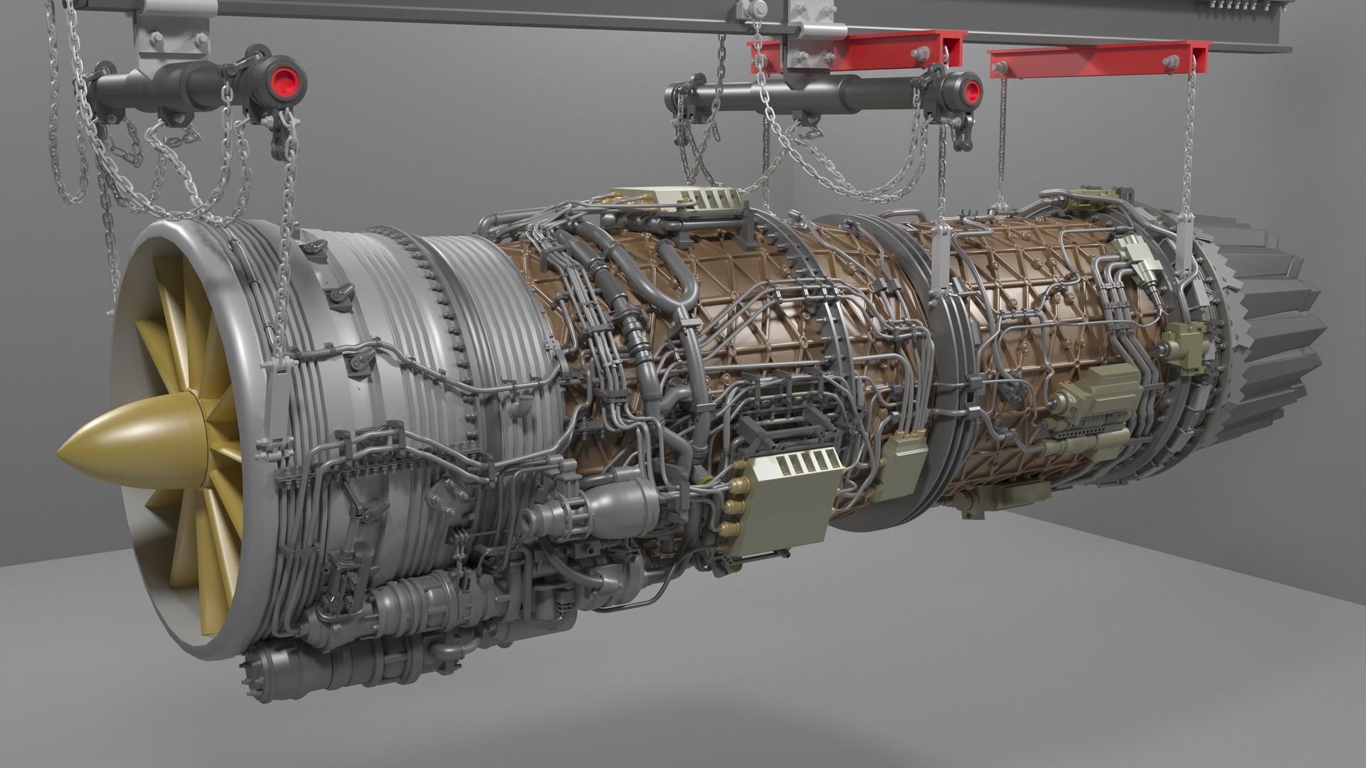 Jet Engine 3d Model - HD Wallpaper 