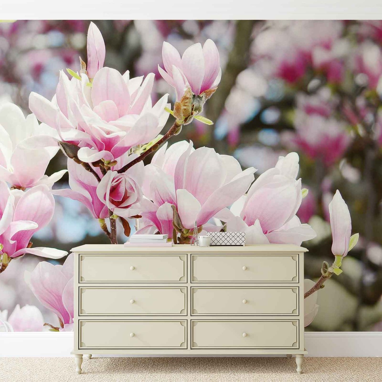 Magnolia Flowers Wallpaper Mural - Magnolienblüten - HD Wallpaper 