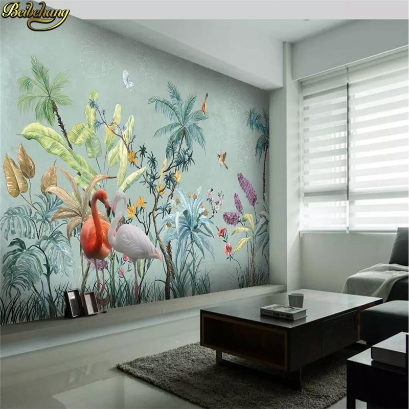 Living Room With Mural - HD Wallpaper 