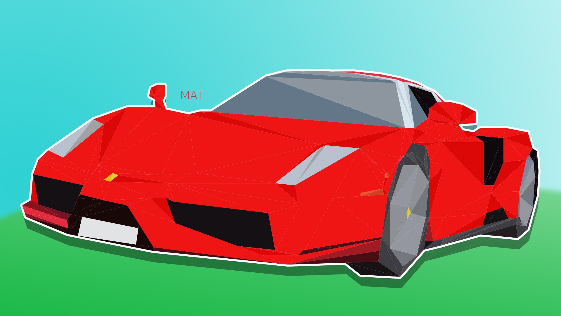 Ferrari Low Poly - HD Wallpaper 