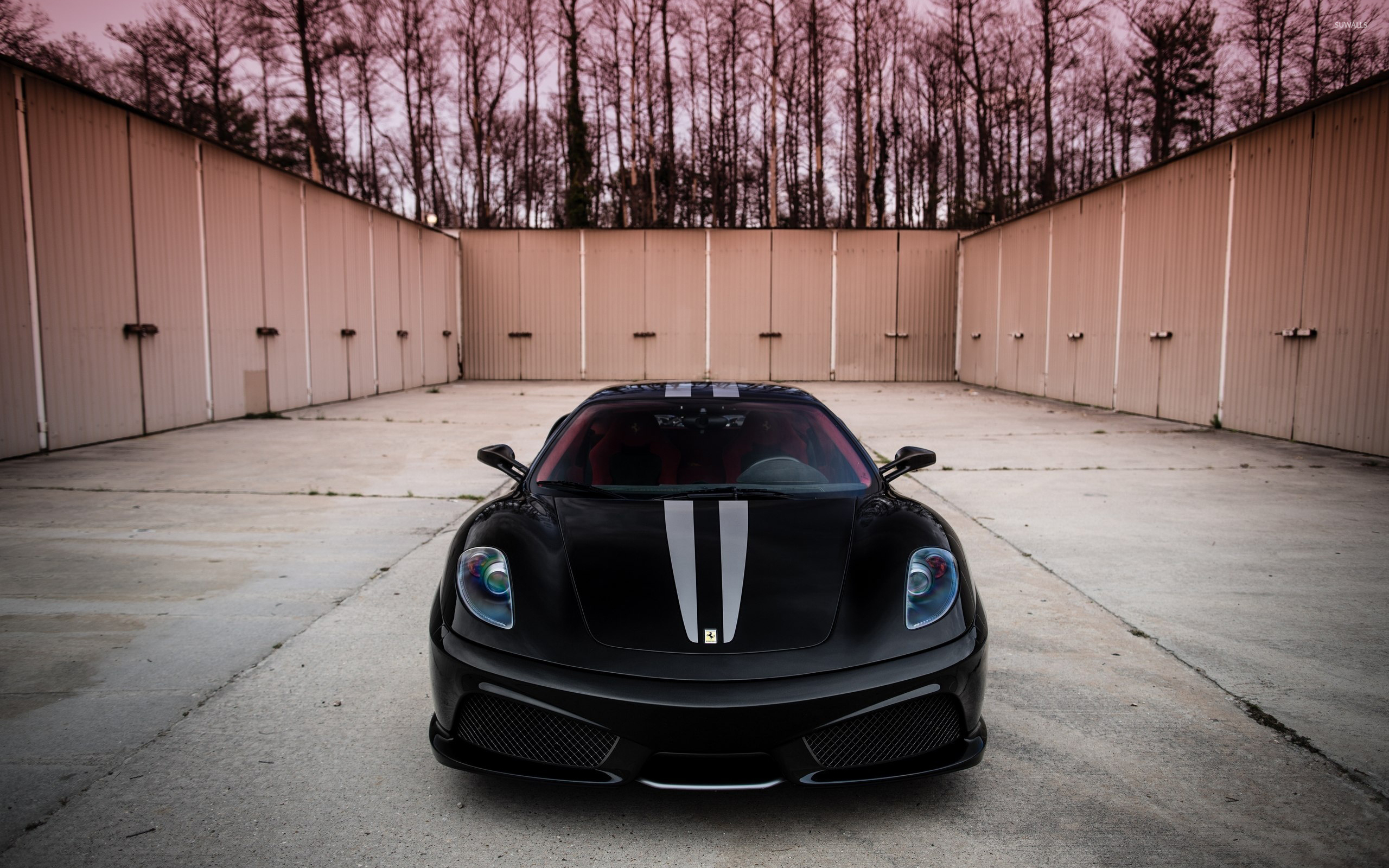 Black Ferrari 430 Scuderia - HD Wallpaper 