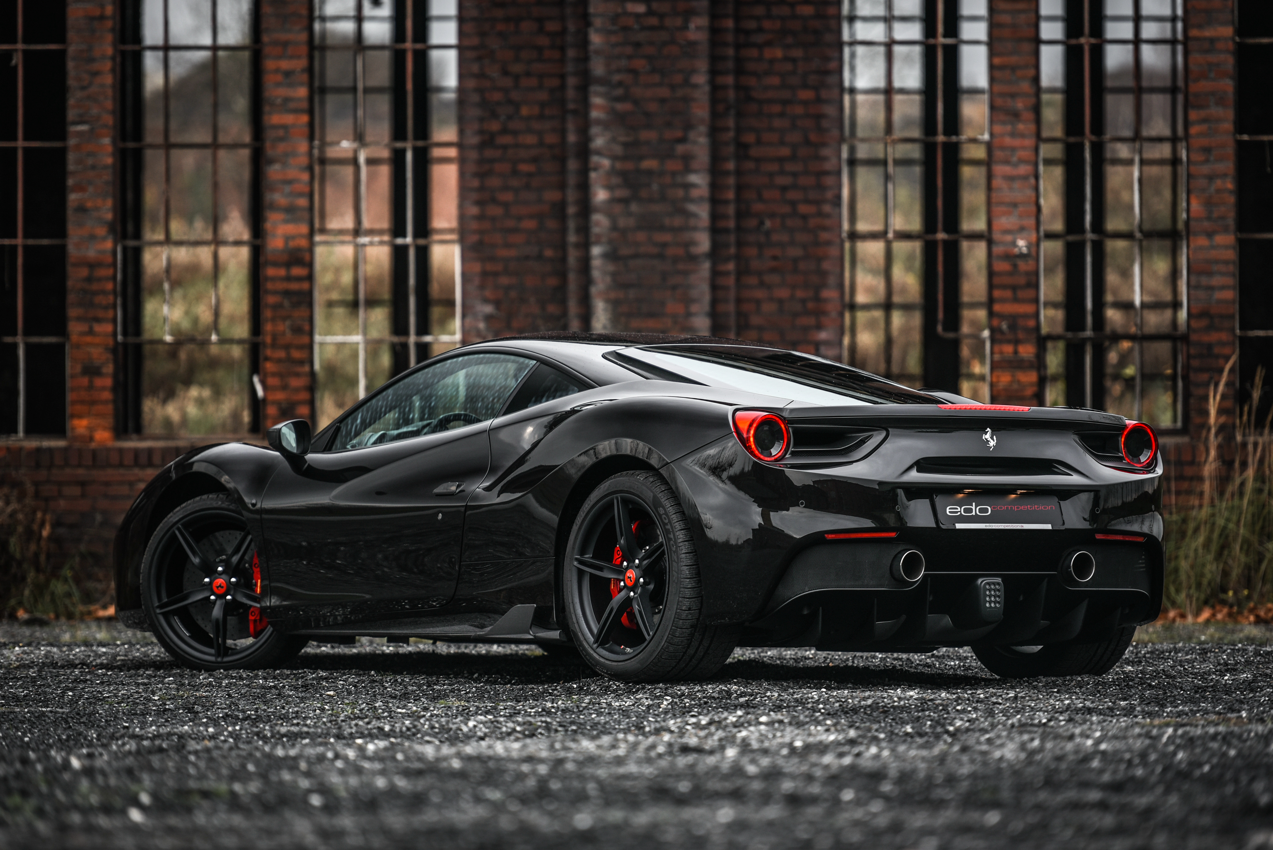 Black Ferrari 488 Gtb 2015 - HD Wallpaper 