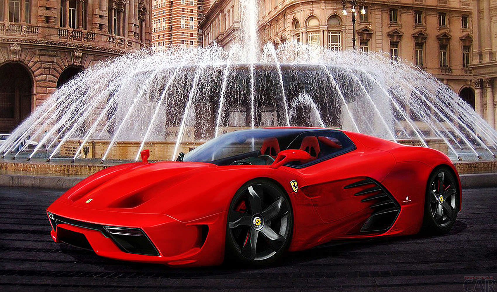 Ferrari Testarossa Wallpaper - Piazza De Ferrari - HD Wallpaper 