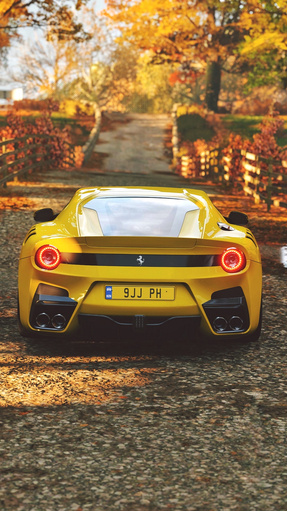 Wallpaper Ferrari, Sports Car, Yellow, Rear View - Ferrari F12 Tdf Wallpaper Iphone - HD Wallpaper 