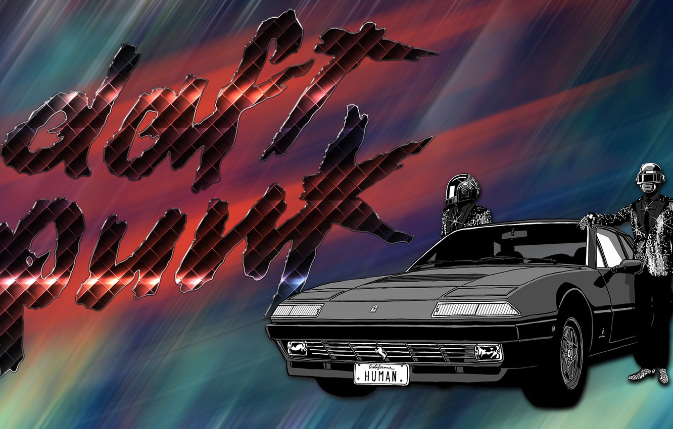Photo Wallpaper Music, Machine, Background, Ferrari, - Daft Punk - HD Wallpaper 